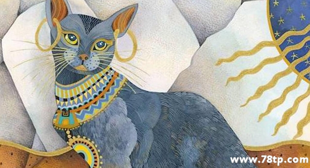 （金字塔中的猫咪雕刻）